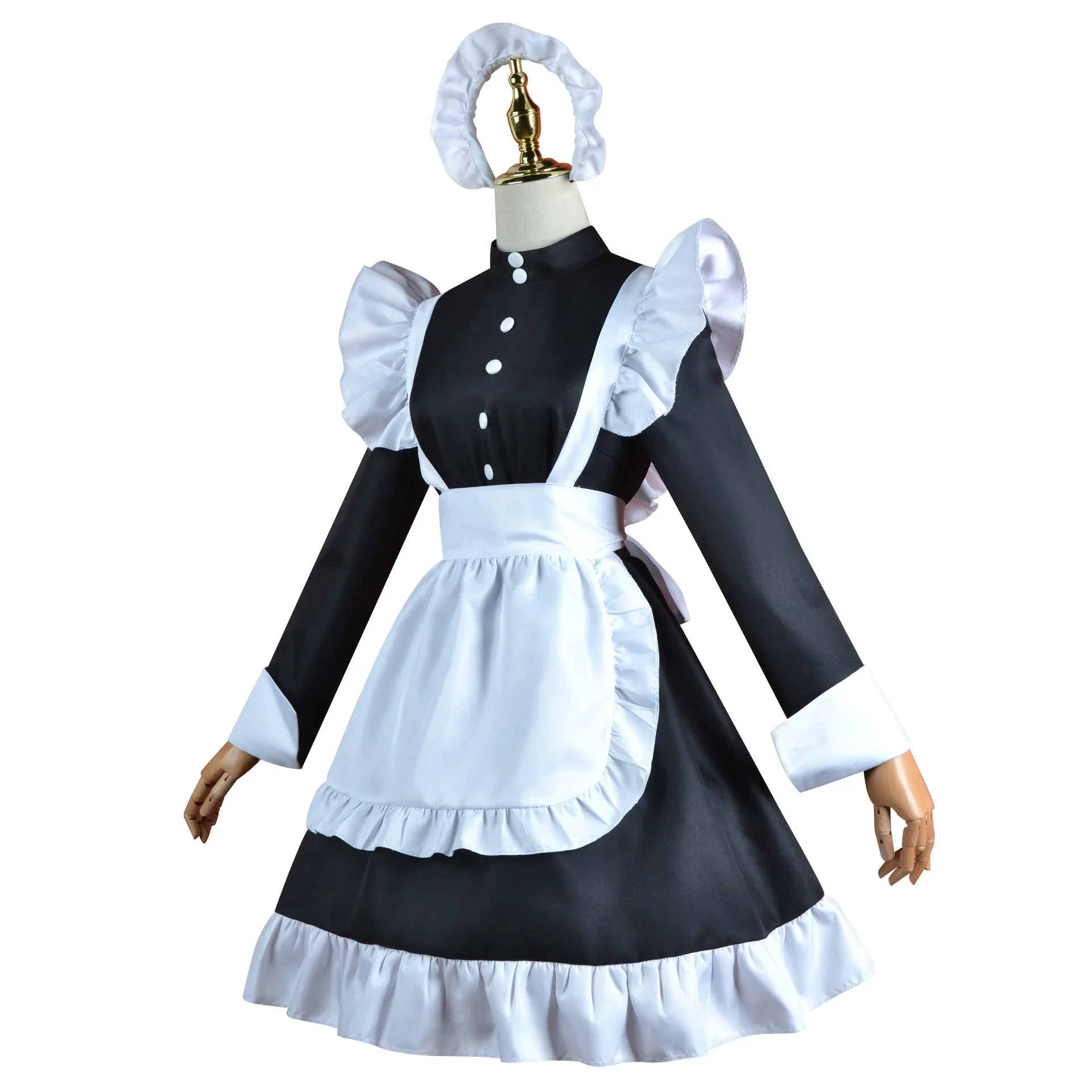 Anime Een Dienstknecht Cosplay Kostuum Zwarte Rok Strik Schort Hoofdtooi Knie Sokken Man Vrouw Volwassen Halloween Kawaii Lolita Meid Jurk