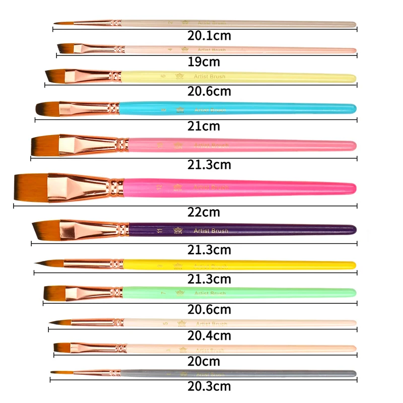 12本多機能ペイントメイクブラシセット、フェイスボディペイント、水彩油絵、アクリル、アーティストブラシペンキット用