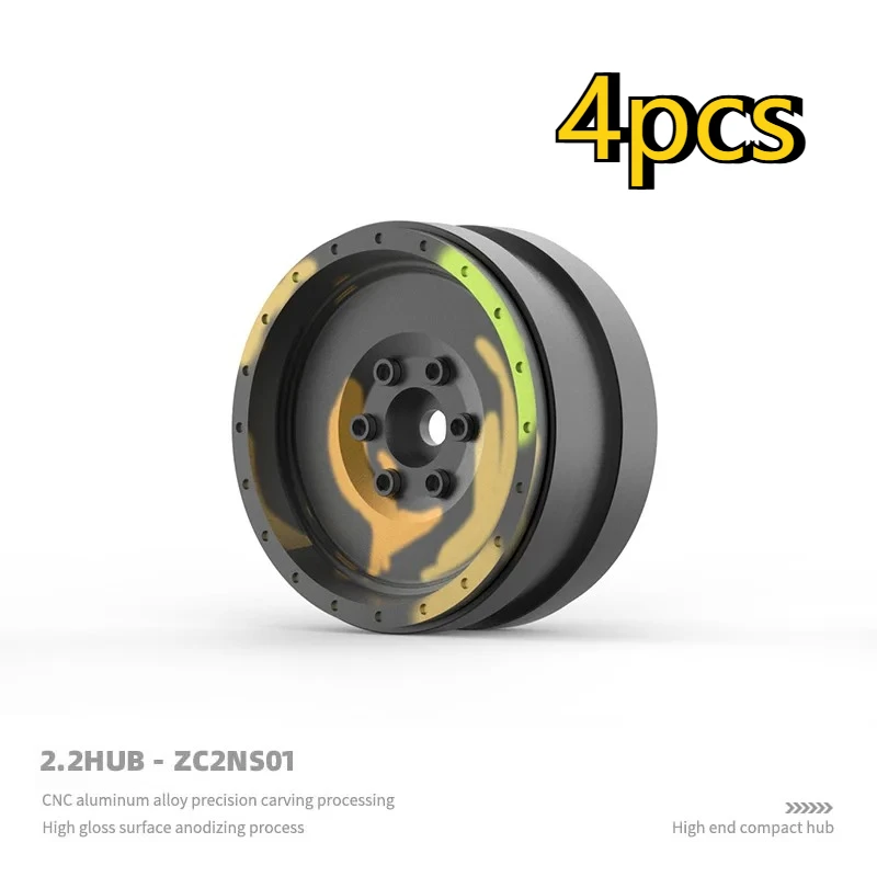 

4pcs Camouflage Simulated Metal Wheels 2.2-inch Big Pie Wheels hub for 1/10 RC Crawler Car Traxxas TRX4 AXIAL SCX10 RC4WD Parts