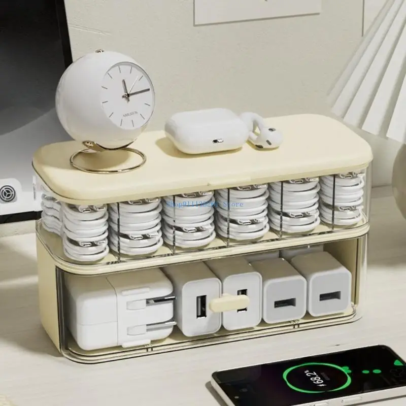 

H05E High Capacity Designs Cable Sorting Box for Organized Desk and Electronics