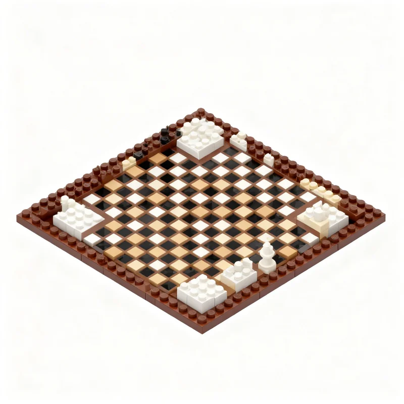 6577pcs MOC Games 4 Players Chess - Board Model Building Blocks Architecture Christmas Gift Toy Collection Idea Assemble Display