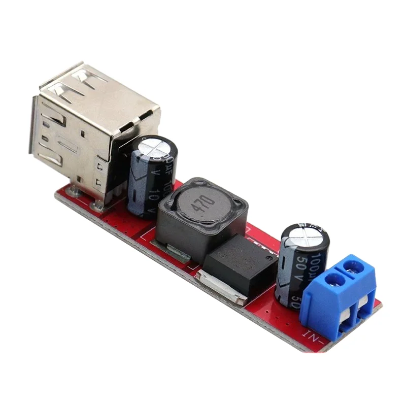 Dual USB output 9V/12V/24V/36V to 5VDC-DC 3A step-down regulated power module, car charging