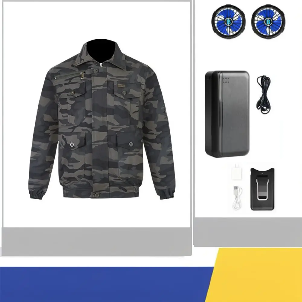 Cooling Fan Protective Suit Heat Resistant Work Jacket Electrician Construction Summer Safety Gear Durable Cotton Wear