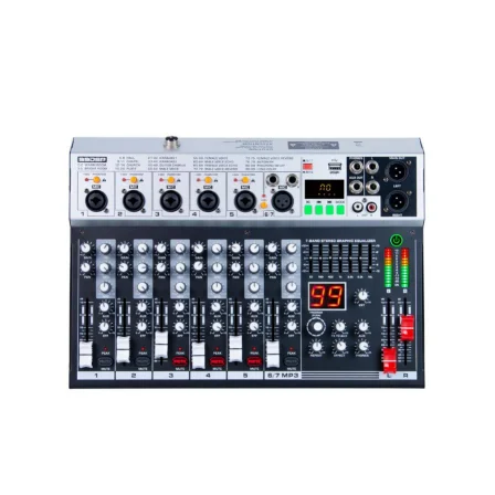 

Professional 99dsp Effect 5/7 Channel Audio Mixer Digital Reverb Mp3 Recording Audio Mixing Console Sound Mixer