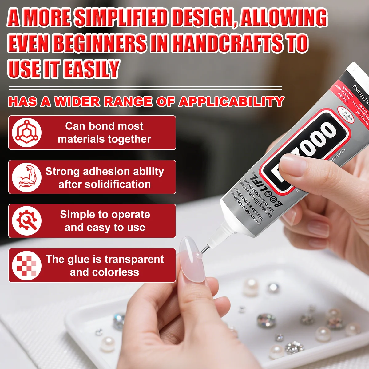 B7000 Jewelry Glue Transparent Strong Adhesive For DIY Nail Art Rhinestone Crystal Beads Crafts Multi-purpose Super Glue