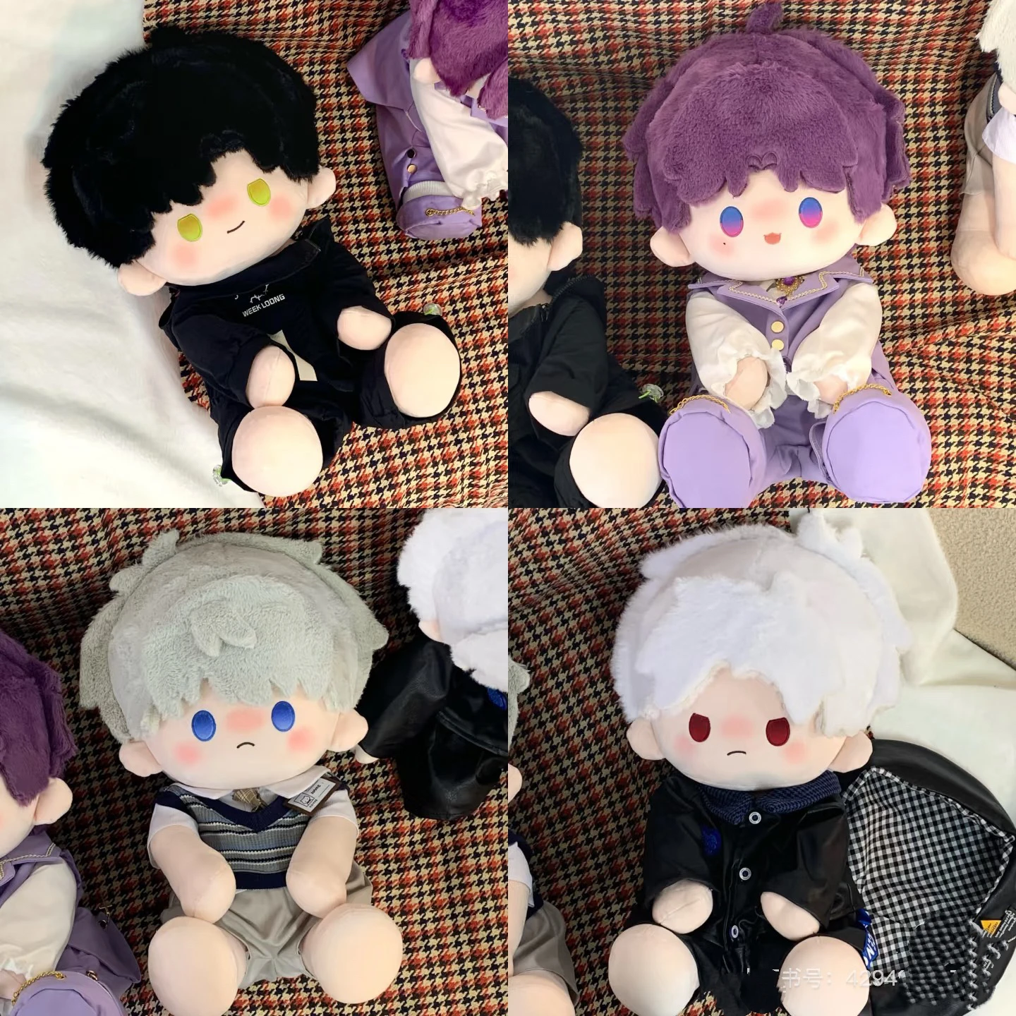 러브 앤 딥스페이스 라파엘 아스터 칼렙 제인 팬메이드 40cm 가발 착용 면 인형 앉아있는 귀여운 만화 플러시 수집용 선물