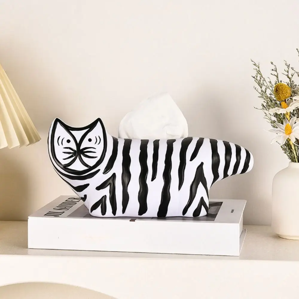

Desktop Decoration Modern Cat Ornament Cartoon Exquisite Tissue Box Multi-purpose Creative Paper Box Car