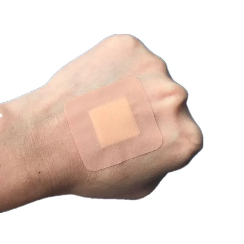 100Pcs/Set PE Band Aid Square Small Patches 3.8*3.8cm Wound Dressing Tape Adhesive Bandages Plasters Breathable First Aid Kit