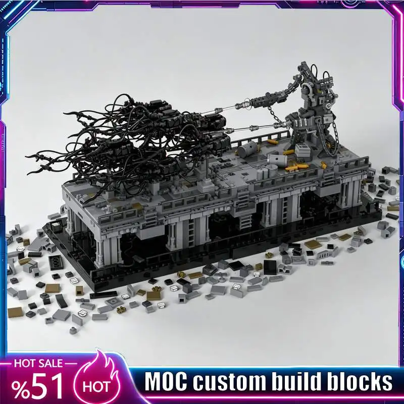 2140PCS Micro Matrix Concept Fight For Zion MOC Sci-Fi Battle Scene Model Custom Puzzle Building Blocks DIY Assembly Toy Gifts
