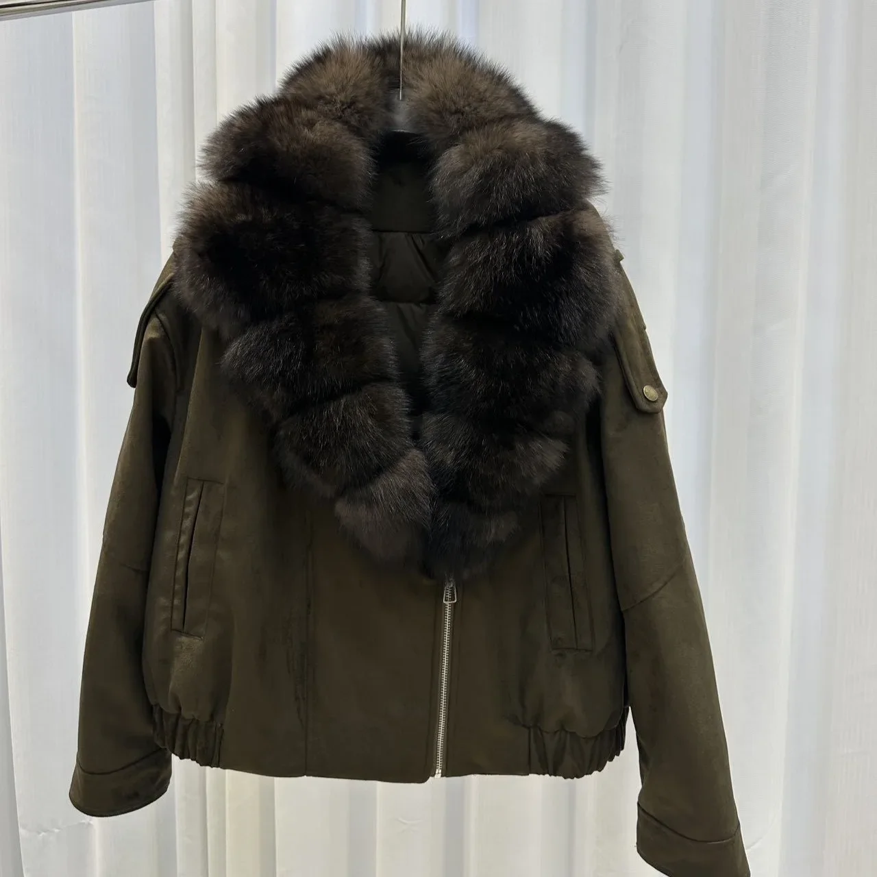 OFTBUY 90 Duck Down Real Fox Fur Collar Luxury Women New Winter Down Jacket Female Loose Short Puffer Coat Thick Warm Outerwear