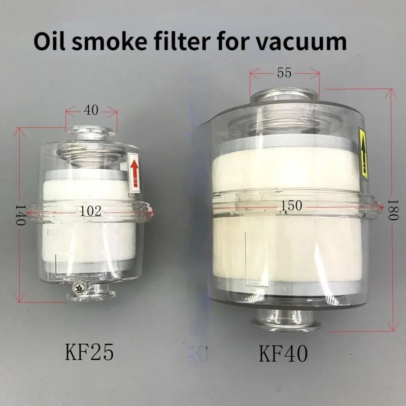 2XZ 2X Oil Mist Removal Device for Vacuum Pump Oil Separation Exhaust Filter KF25 KF40 Interface 0.1 Micron