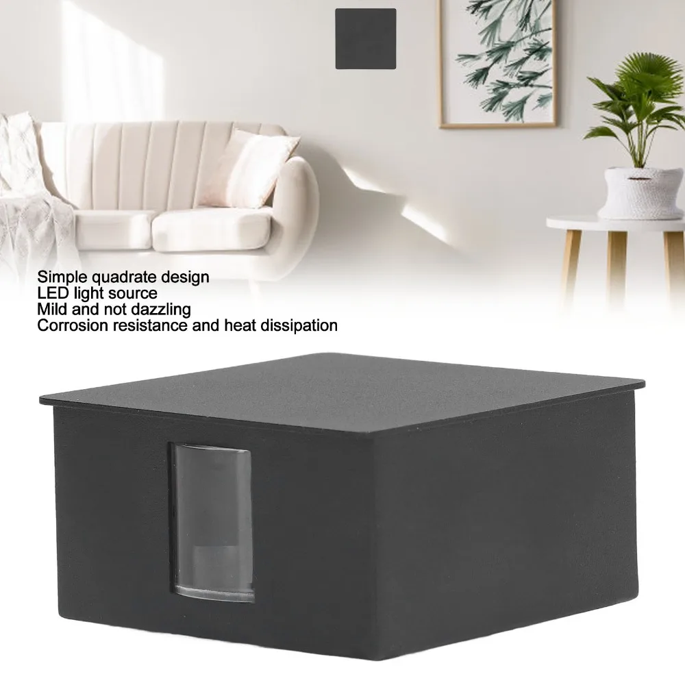Quadrate Design Beam Wall Light 3W Warm Light LED Wall Lamp Unilateral Lighting Aluminum Shell Wall Sconce Light Hotel