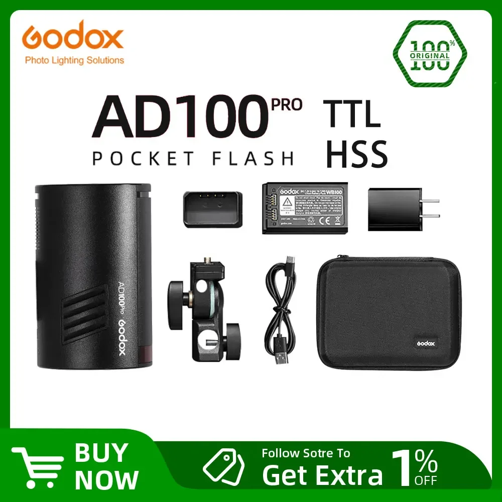 Godox AD100Pro TTL 100Ws Outdoor Flash Speedlight 2.4G Wireless X AD100 PRO Pocket Flash For Sony Nikon Canon Fujifilm PK AD200