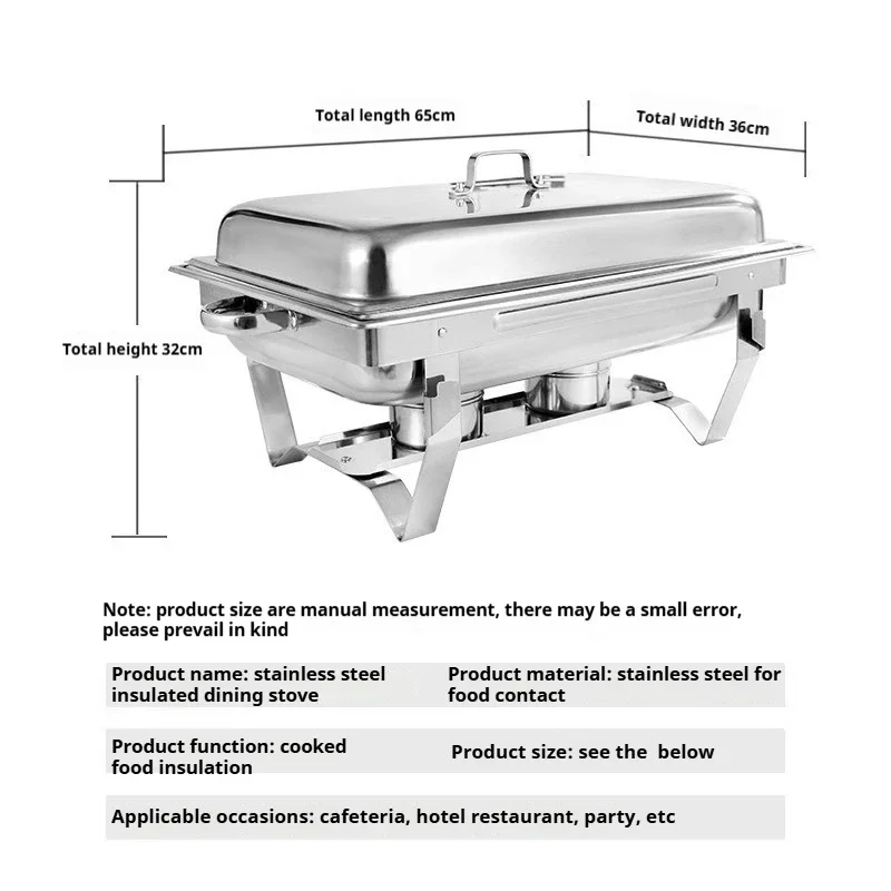 OYLP Portable Buffet Chafing Dish, Food Grade SS 1/2/3 Compartment, Alcohol Burner for Outdoor Party,Commercial for Hotel Restau