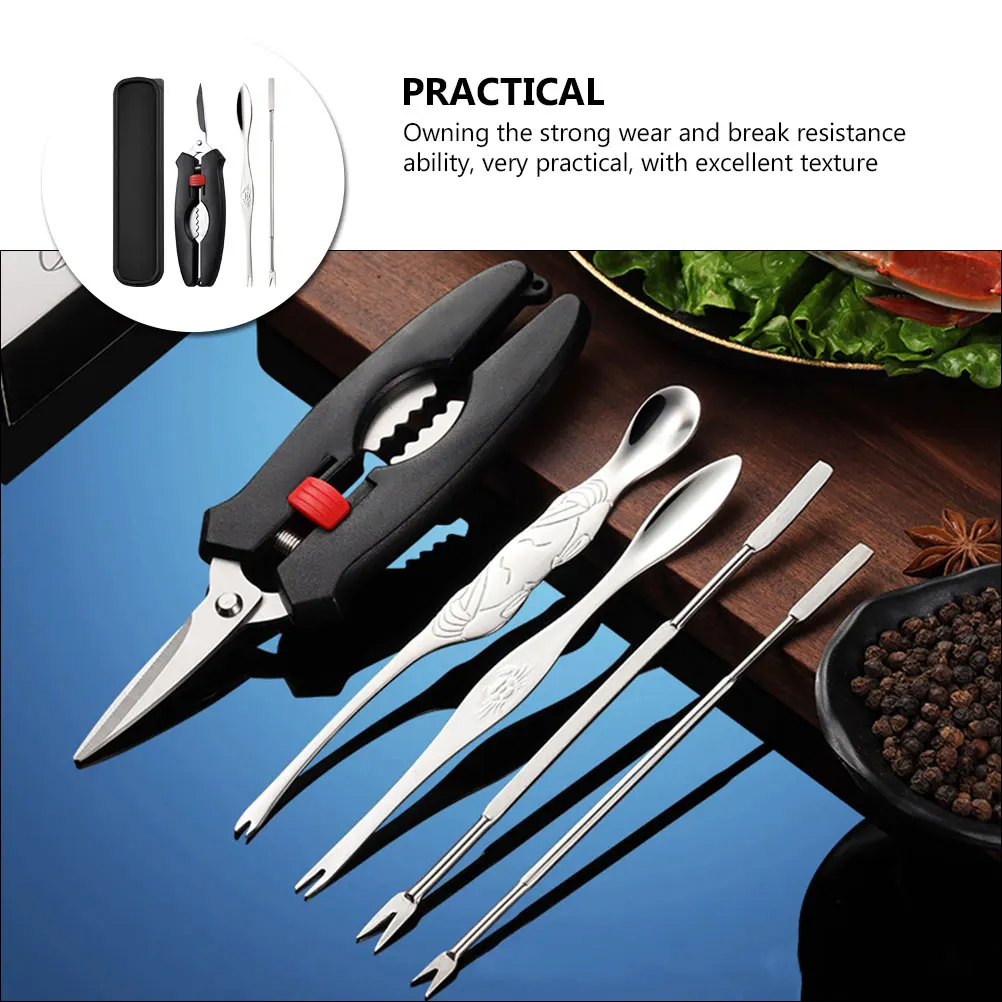 

1 set 1 Set Crab Scissor Kit Seafood Tools For Lobster Crab Eating Kitchen Utensils Set Forks Picks Boil Party Supplies
