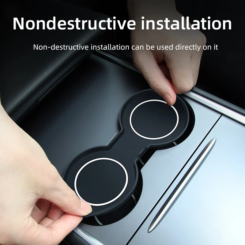 Factory Auto Interior Accessories Center Console Round Cup Silicone Pad For Tesla