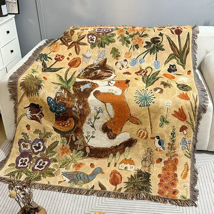 

Универсальное покрывало-гобелен в корейском стиле для дивана и кровати, прямоугольное, из смешанной ткани