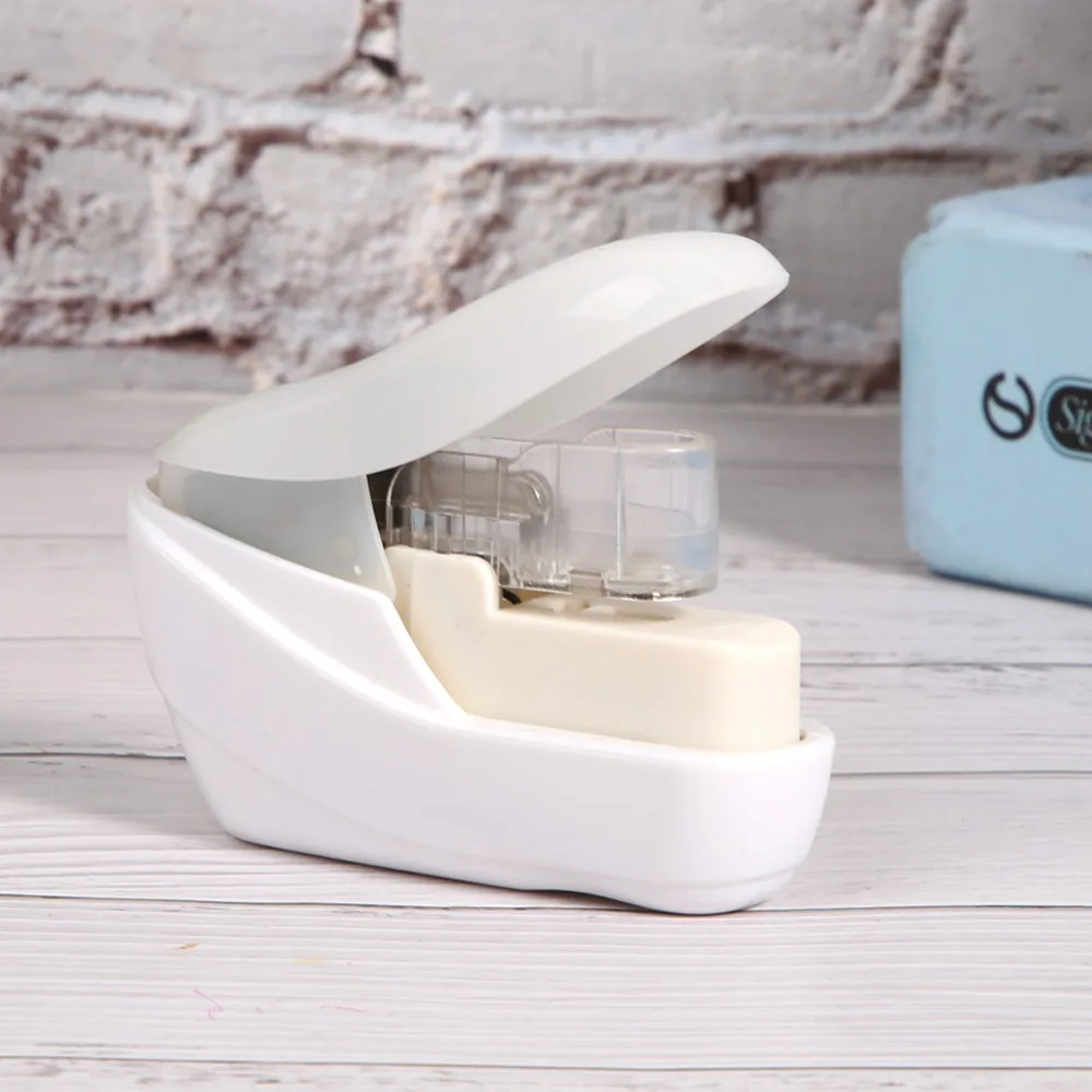 Stapleless Stapleless Stapler Labor-saving Safe Office Stapler Portable Design White Needleless Stapler Study Room