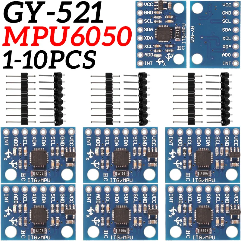 GY-521 GY521 MPU 6050 MPU6050 MPU 6050 moduł 3-osiowy analogowy czujnik żyroskopowy + akcelerometr dla arduino DIY KIT