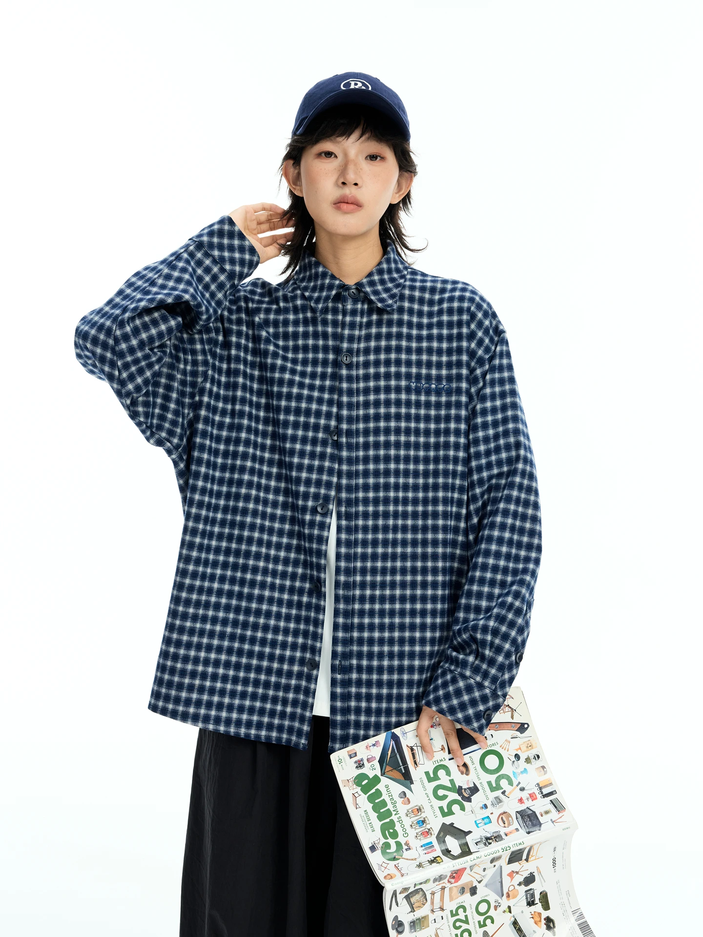 

Chuiji Universe Loose Fit Long Sve Pure Cotton Plaid irt Versatile Casual Sle for Couples Autumn 2025 Seasonal Wear