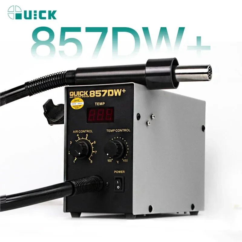 QUICK 857DW+ BGA Rework Station 580W Hot Air Gun Soldering Station with Heater SMD  Solder Station Phone Motherboard PCB