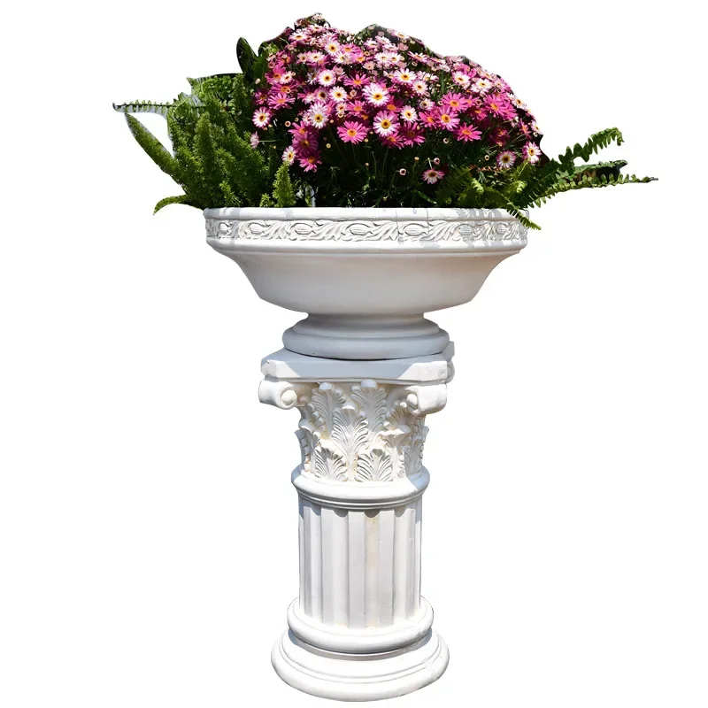 

Garden Roman pillar flower pot ornament, courtyard villa entrance floor-to-ceiling entrance decoration