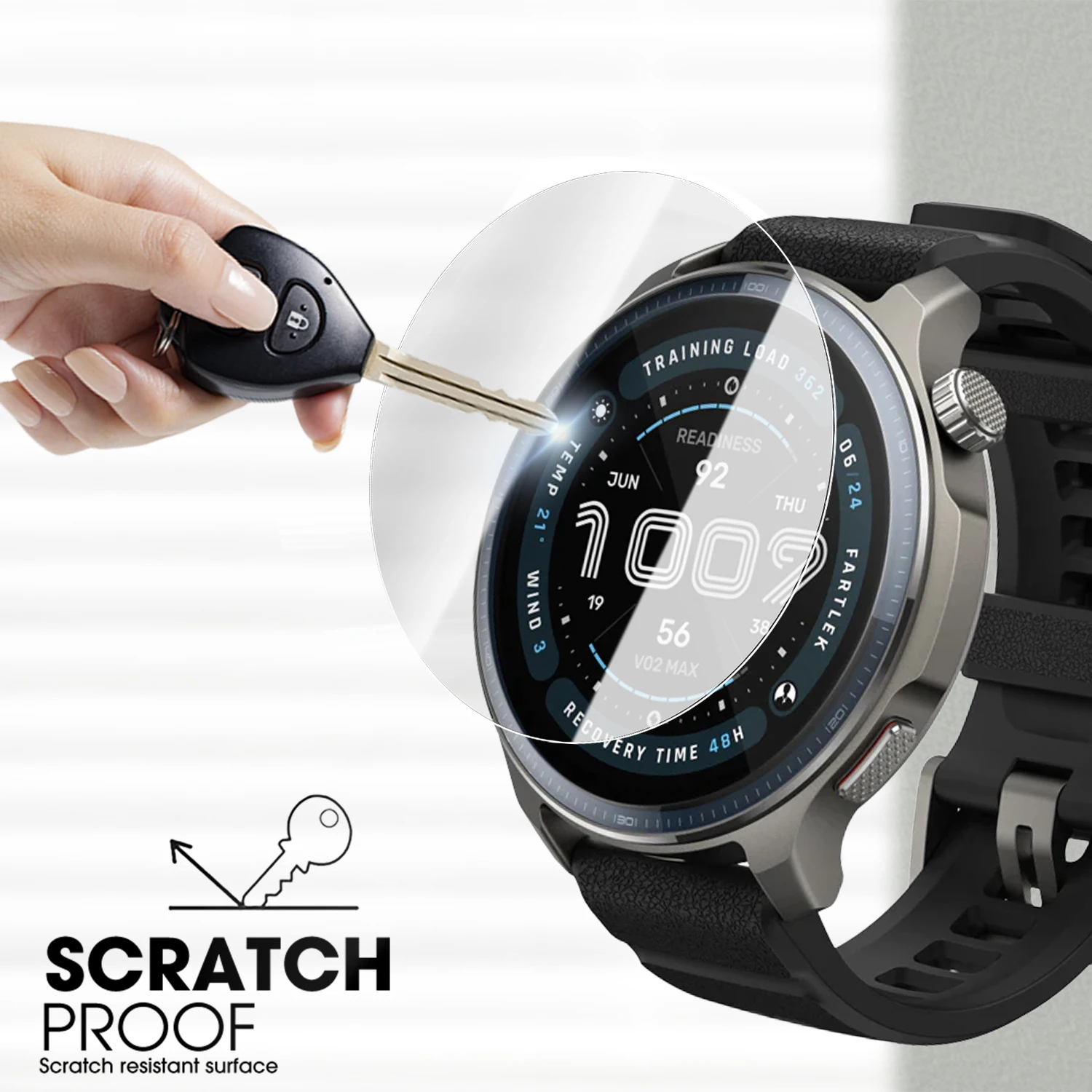 Amazfit Balance 2 用の簡単に取り付けられるスクリーンプロテクター Amazfit Balance 2 用 9H 硬度強化ガラス時計保護フィルム