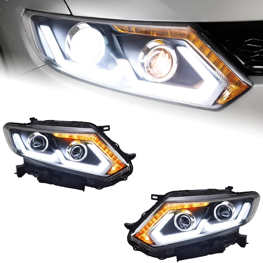 AKD Car Styling for Nissan X-trail Headlights 2014-2016 Rogue LED Headlight DRL Hid Option Head Lamp Angel Eye Beam Accessories