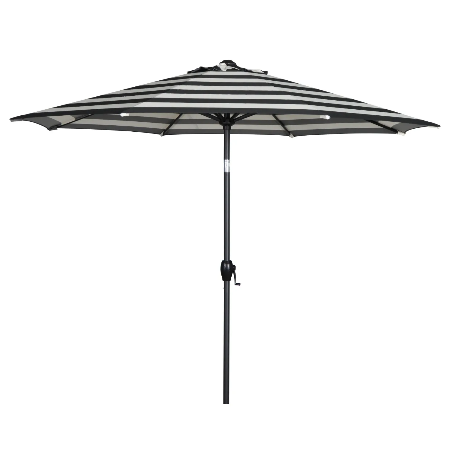 Mainstays 9 Foot Round Market Umbrella Black & White Cabana stripe