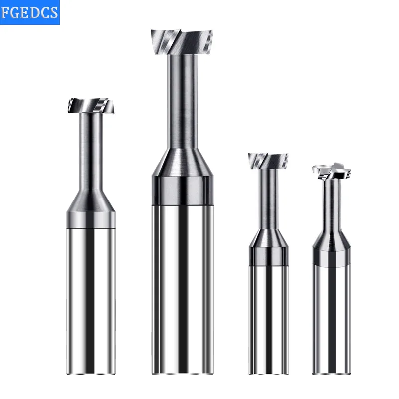 Carbide T Slot Milling Cutter Tungsten Steel Alloy CNC Tools Metal Machining 2mm 3mm 4mm 5mm 6mm 8mm Groove T Type End Mills