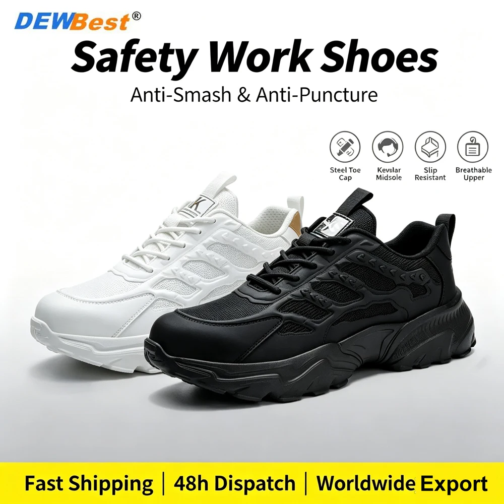 Steel-Toe Impact-Resistant Puncture-Resistant Work Shoes Breathable Design for Summer Comfort Safety Footwear