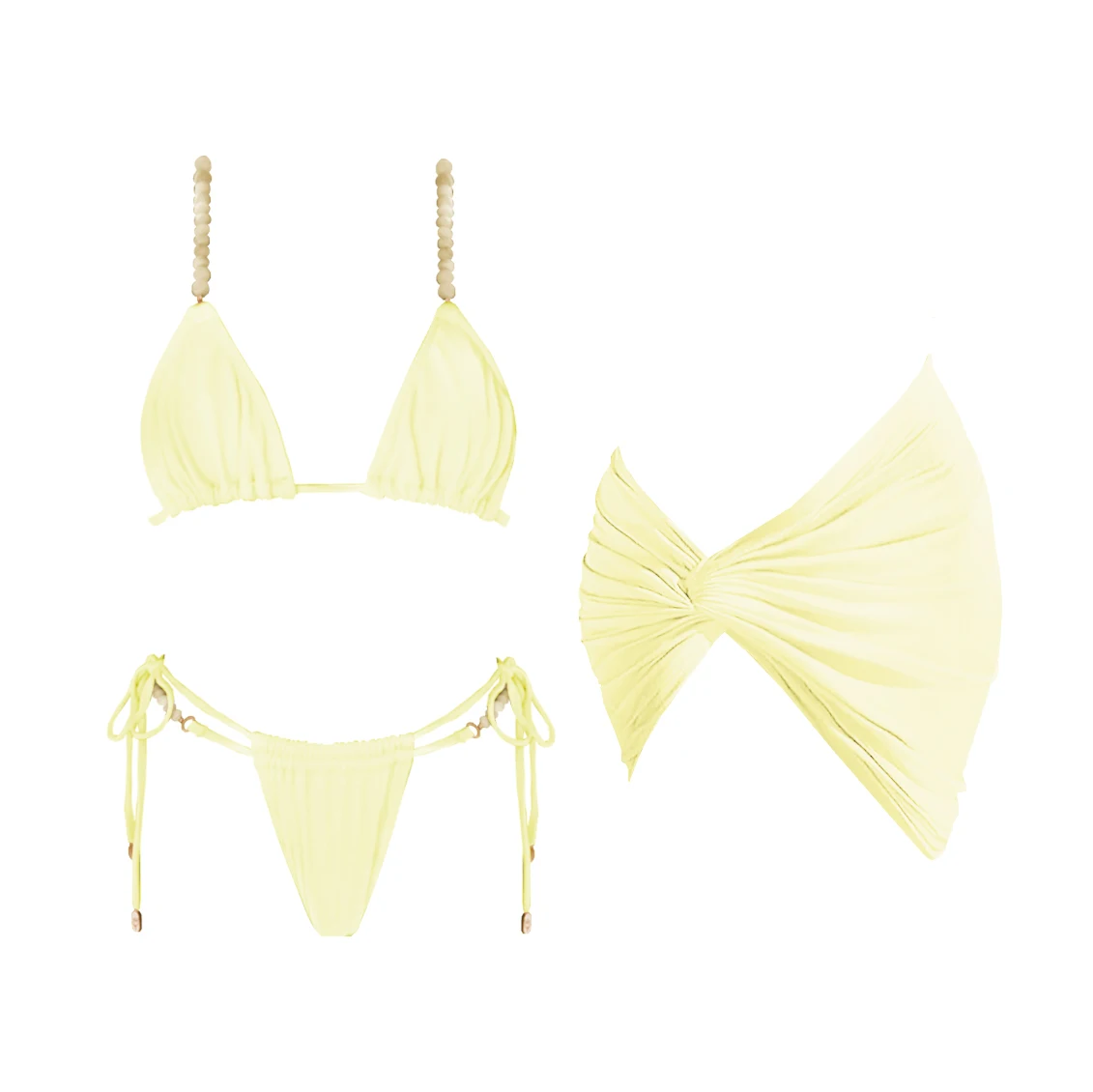 

3 шт., комплект бикини с розовыми бусинами, сексуальный женский купальник, купальник с эффектом пуш-ап, бандо, бикини, женская мини-юбка, купальный костюм, пляжный наряд