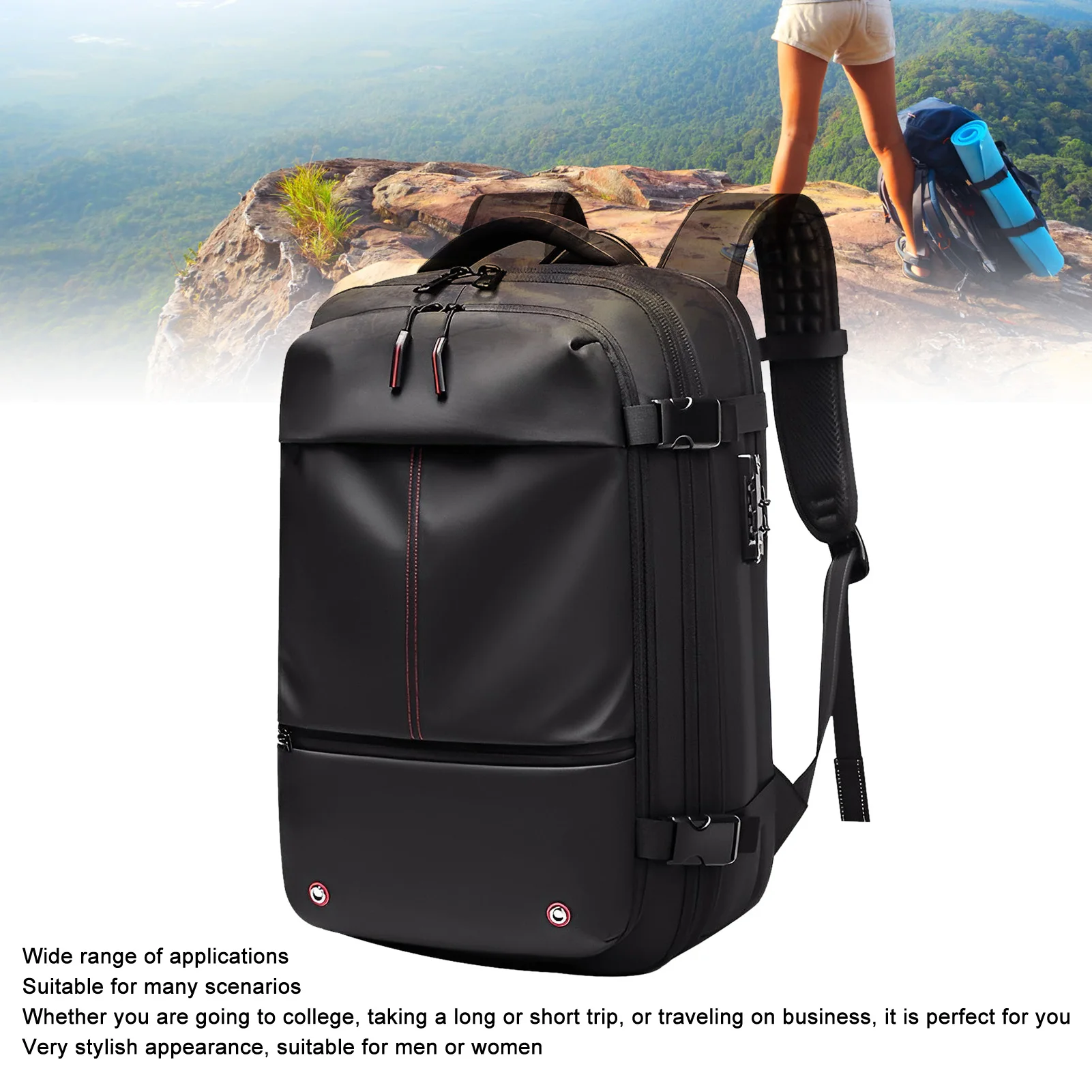 Expandable Travel Backpack 19 Inch Stylish Waterproof Vacuum Backpack Large Capacity Multipurpose for Business for Men
