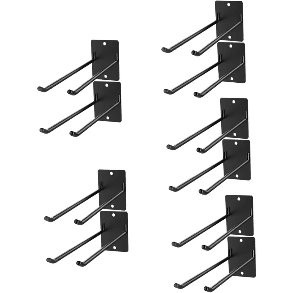 Wall Mount Broom and Mop Holder Organizer with 10 Iron Tools Storage Rack for Garden and Garage - Space-Saving Design