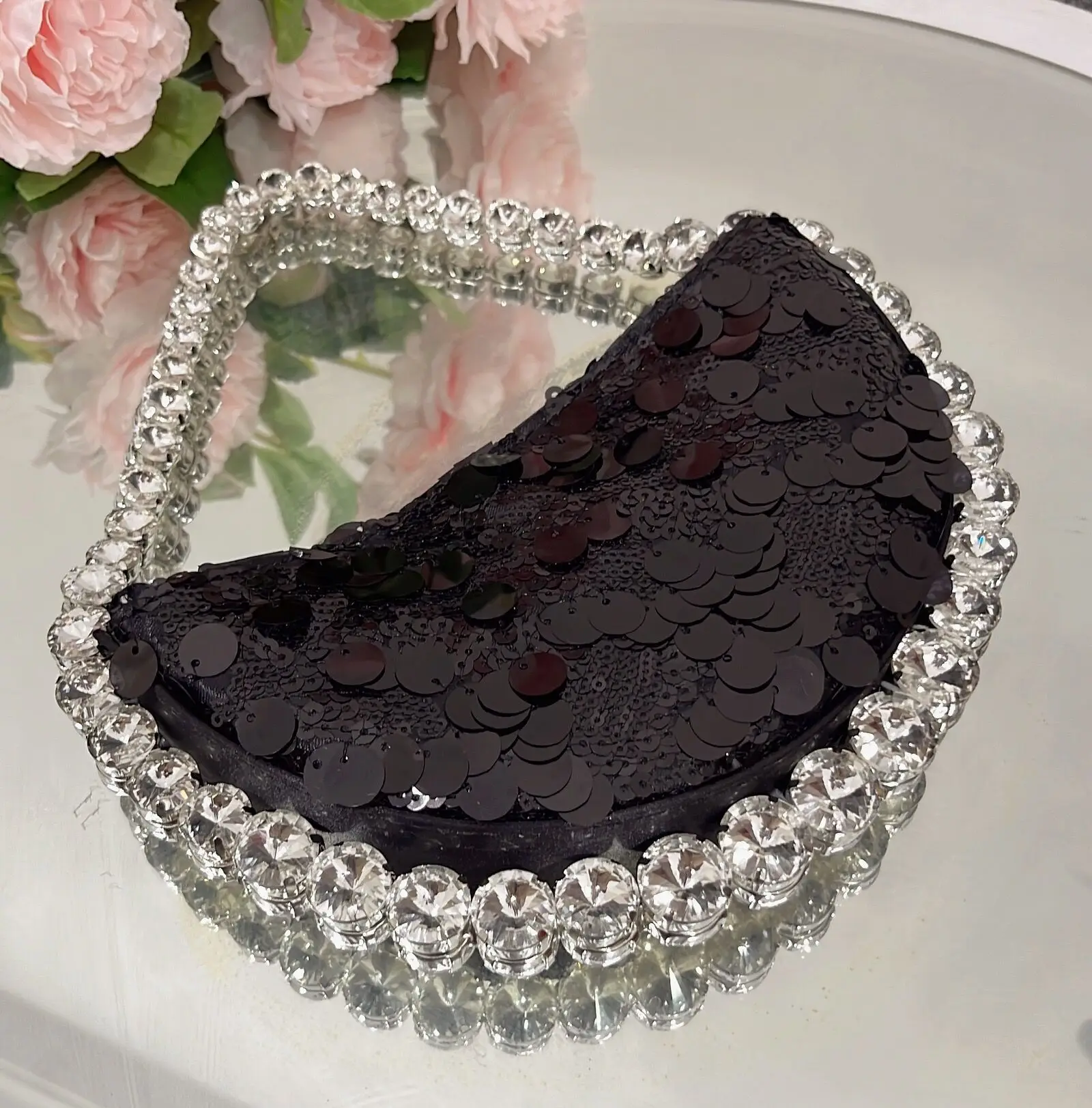 

2025 Handle Rhinestones Evening clutch Bag Purses luxury Designer Handbag Shiny Crystal Clutch bag