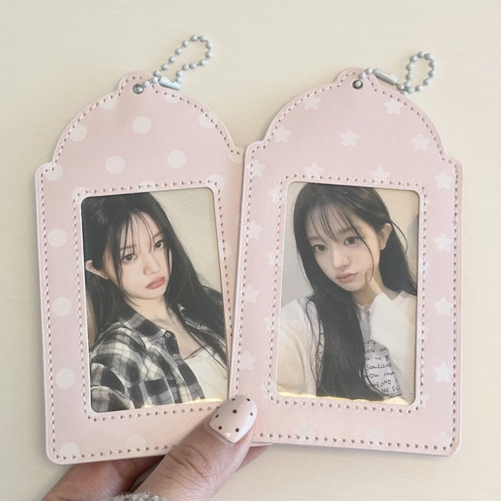 Koreanischer Fotokartenhalter-Anhänger, 3 Zoll Stern-Fotokartenetui, Campus-Kartenschutz-Set, Pop-Idol-Fotokartenhalter, Geschenk