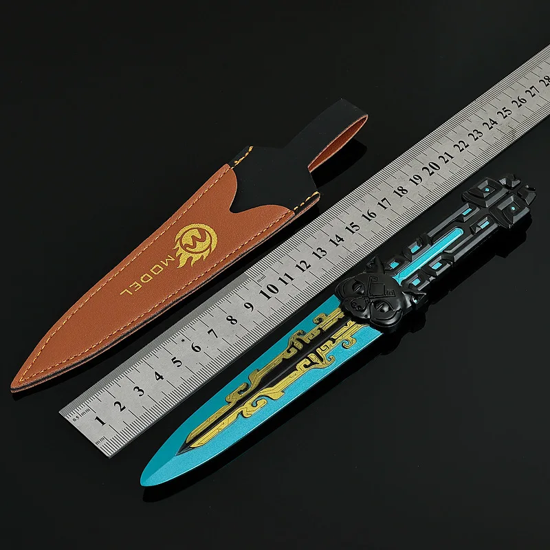 Dardos de datos periféricos de juego Delta Force de 22cm, modelo de arma de Metal, cuchillo de entrenamiento, adorno coleccionable de escritorio, manualidades, juguetes para niños, regalos