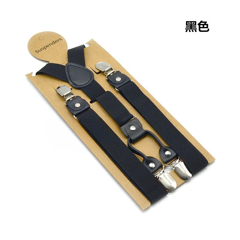 Adult suspenders 2.5cm4clips fashionable solid color braces elasticity non-slip adjustable retro party wedding accessories