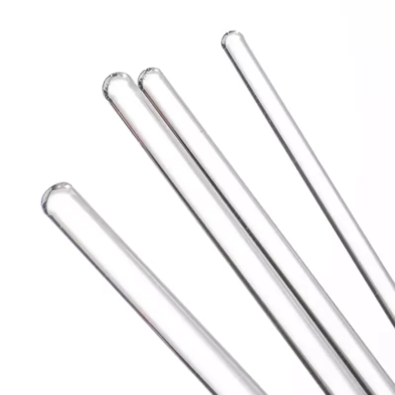 Glass drainage rod stirring rod high borosilicate chemical laboratory equipment round head transparent diameter 6 7 8mm