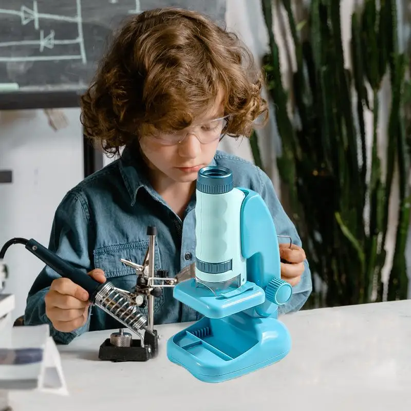 Microscopio para niños, experimento educativo, microscopio con luz Led, actividad de desarrollo temprano, experimento, juguete de aprendizaje para 2