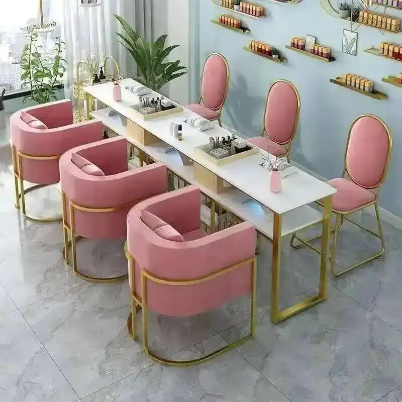 Chair Modern Table Marble Minimalist Manicure and Set Salon Furniture Nordic Nail Table Professional Manicure desk with Drawer Z