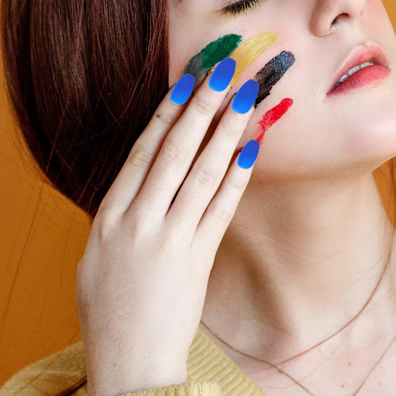 เล็บปลอมแบบสั้นเคลือบด้าน ปิดเต็มเล็บ สำหรับผู้หญิง ทำเล็บเองได้ สวมใส่ได้ ตกแต่งเล็บ