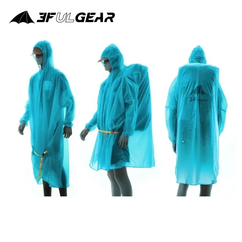 3F UL GEAR Outdoor Raincoat with Sleeves Camping Backpack Poncho 15D Ultralight Rainproof for Hiking Travel Cycling Fishing