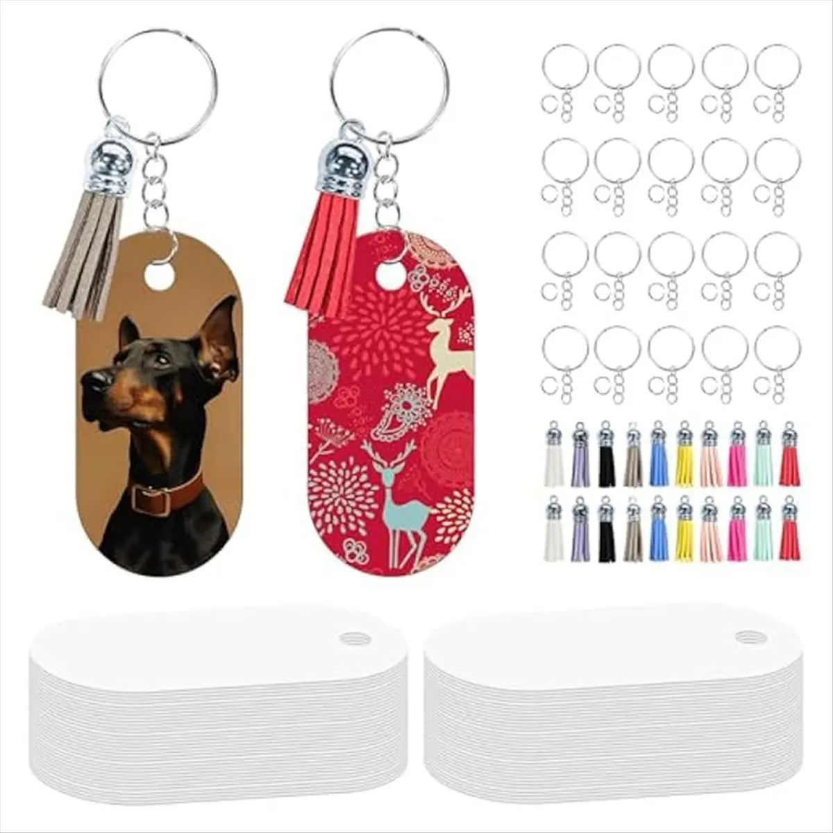 A77K 160Pcs Metal Aluminum Sublimation Keychain Blanks ,Double Sided Sublimation Blanks,Sublimation Blanks Car Key Chain