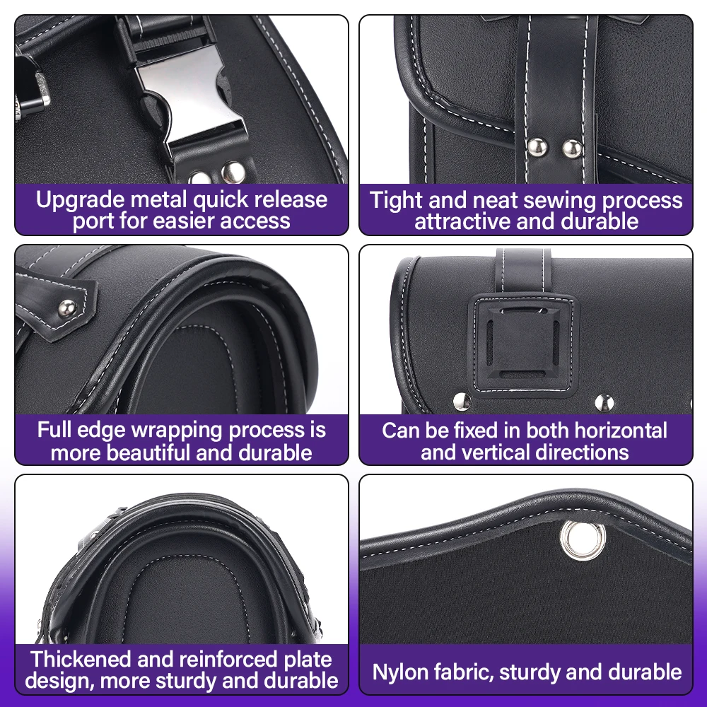 Waterproof Motorcycle SaddleBag With Password Lock Anti-Theft Black Universal Large Capacity Storage Tool For Harley Yamaha Suzu