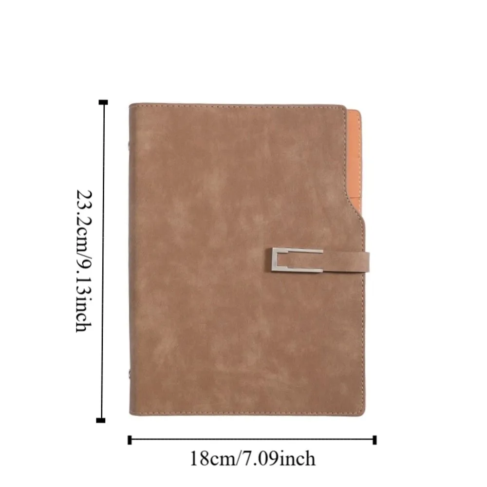 دفتر ملاحظات من جلد البولي يوريثان مقاس A5 مع حامل بطاقة، دقائق اجتماعات كلاسيكية، لوازم مدرسية، أدوات مكتبية، دفتر أوراق فضفاضة، هدايا عيد الميلاد