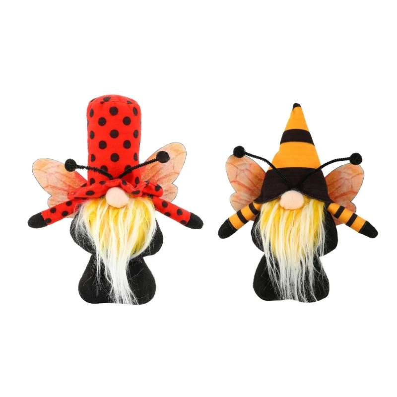 Spring Honeybees Decors Bumblebees Gnomes,Handmades Plushs Honeybees Decorations Lovely Swedishs Tomtes Ornamet Gift E9LD