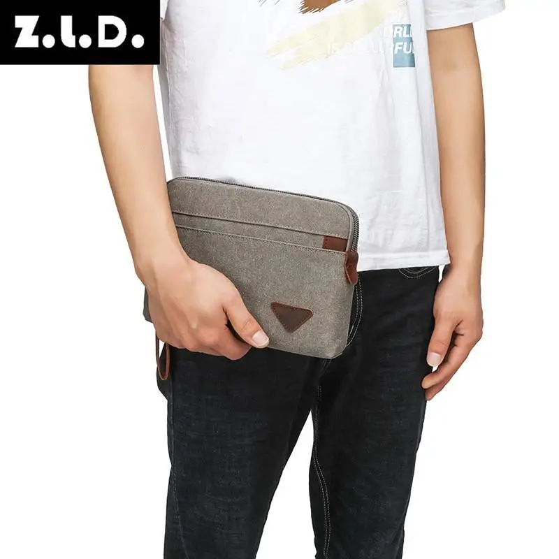 

Men's Long Wallet Zero Handbag Armpit Canvas oulder Bag Zipper Closure Soft Fabric ex ly Suitable Bag