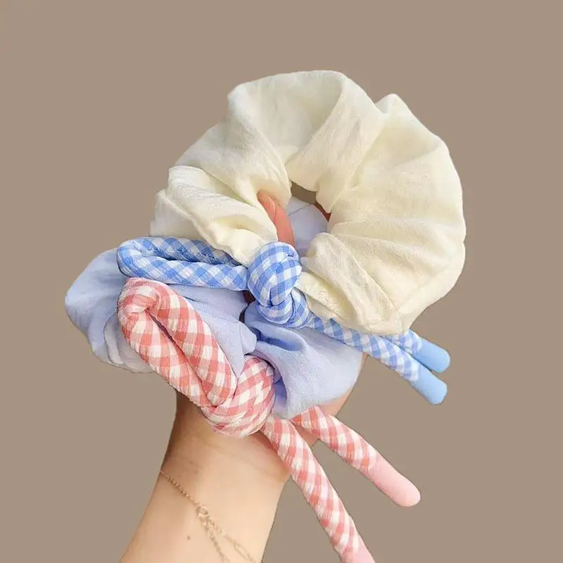 バレエスタイルのフレッシュカラーヘアロープ – 韓国大腸ヘアゴム、女の子の高級弾性おだんごヘアバンド
