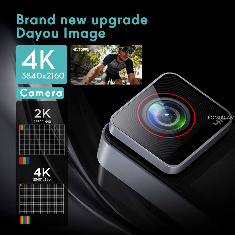 

Мини-экшн-камера 4K с двумя сенсорными экранами и Wi-Fi 150 ° Широкоугольная водонепроницаемая спортивная камера для видеоблогов, мотоциклов и велоспорта